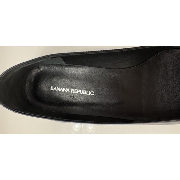 Banana Republic Women’s Black Leather Pointed Toe Flats Buckle Detail Size 7.5 - Picture 6 of 13